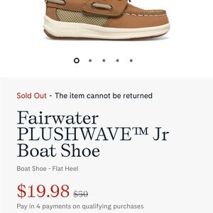 Sperry Kids Fairwater PLUSHWAVE™ Jr Boat Shoe - Brown